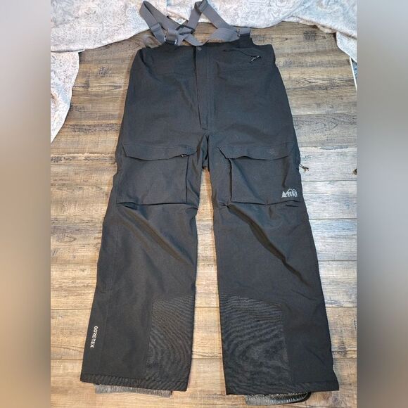 Rei First Chair GTX Bib Snow Pants ski snowboard size womens xl short black - Picture 1 of 15
